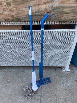 Cleaning Supplies Blue and White Mop And Swifter Duster