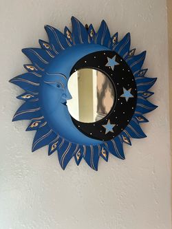 Decorative sun /moon mirror