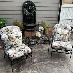 🎄Woodard Three Piece Wrought Iron Set