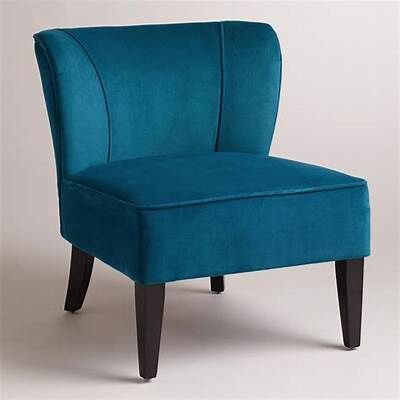 Pair of 2 Cost Plus World Market Quincy Peacock Blue chairs