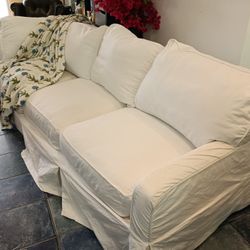 White Sofa Couch 97"
