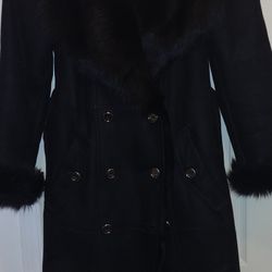 Burberry 'Tolladine' Black Shearling Trench Coat  MSRP US : $3,495  