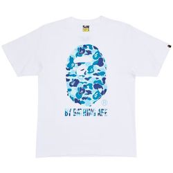 Blue and White Camo bape T