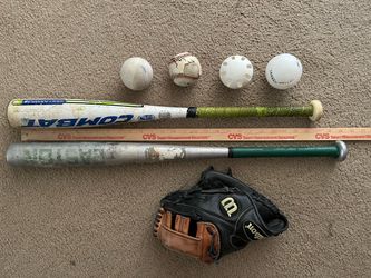 Baseball  Glove, Bats, Balls