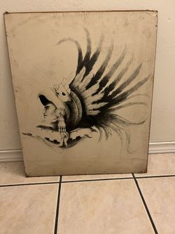 Aztec With Head Piece - Vintage Original Print 