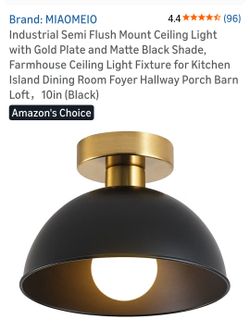 MIAOMEIO Industrial Semi Flush Mount Ceiling Light