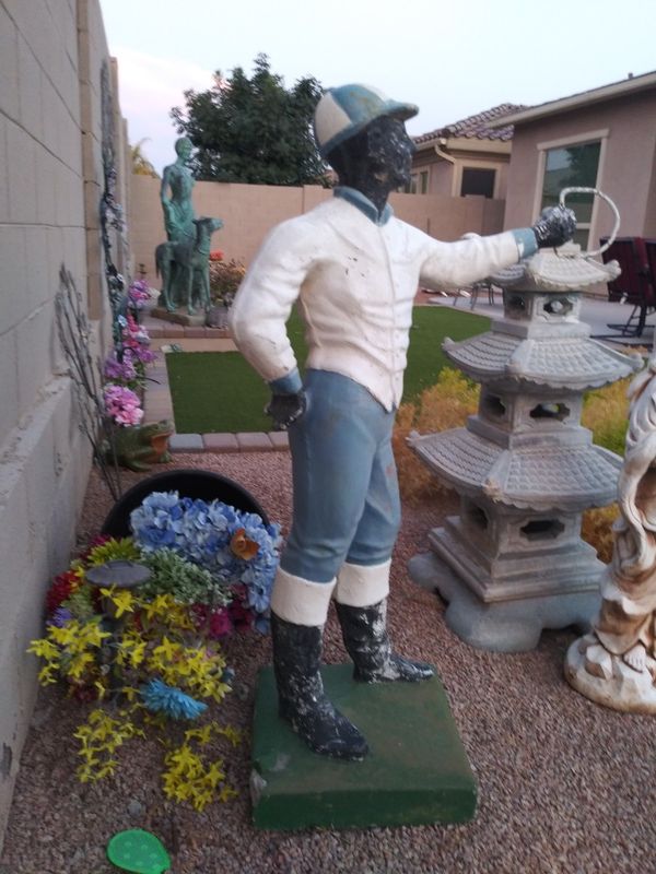 Concrete garden lawn jockey 3 foot 8 in for Sale in Chandler, AZ OfferUp