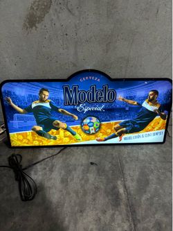 Modelo Especial "Cerveza del Fútbol" bar sign
