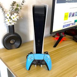 Ps5 Digital 1TB Console with Blue Controller and Cables
