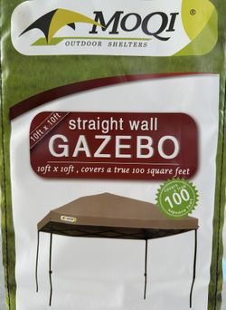 MoQi Basics Outdoor Pop Up 10 x 10 Canopy Tent for Events, Portable with Easy Setup, One-Push, Includes Wheeled Carry Bag