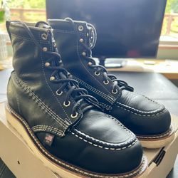 THOROGOOD AMERICAN HERITAGE 6" BLACK MOC TOE WORK BOOTS SOFT TOE