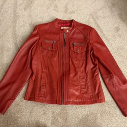 MICHAEL Michael Kors Authentic Red Leather Jacket - Size L