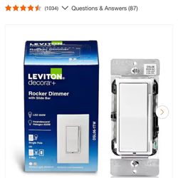 Decora Slide Dimmer Switch for Dimmable LED, Halogen and Incandescent Bulbs, White/Light Almond DSL06-1TW