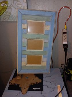 Rustic Wood Triple Photo Frame