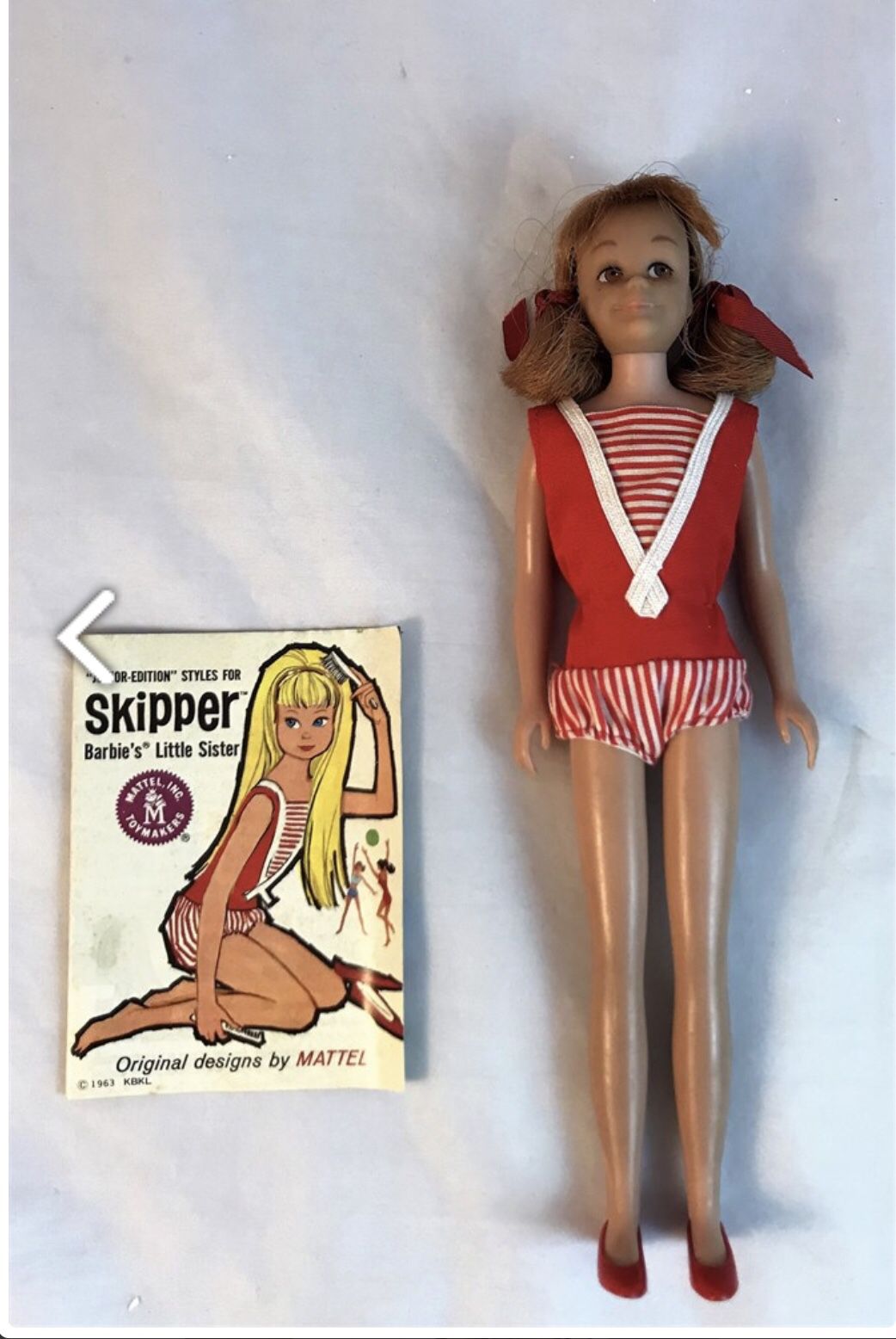 Vintage 1963 Skipper Barbie's Little Sister Mattel W/Box Brunette Model #0950