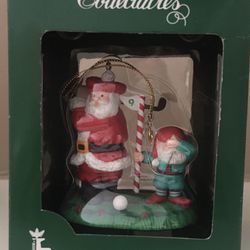 Santa and Elf Golf Ornament