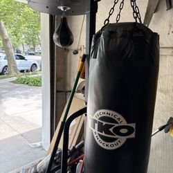 Punching Bag, Speed Bag And Stand
