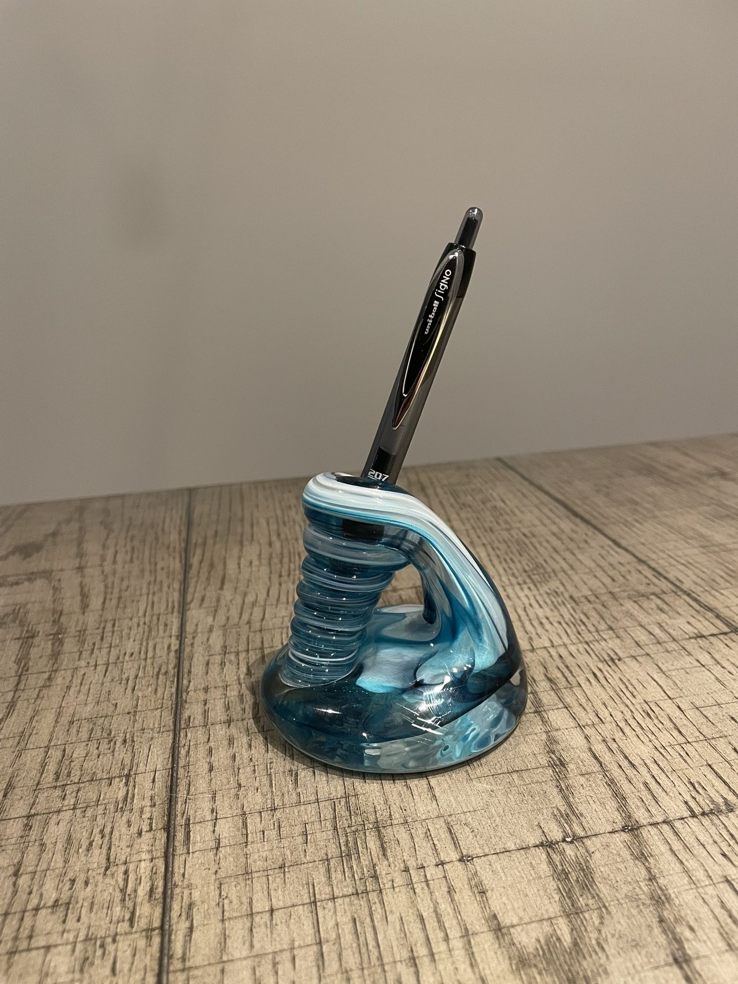 Glass Desk Pen Holder & Paperweight