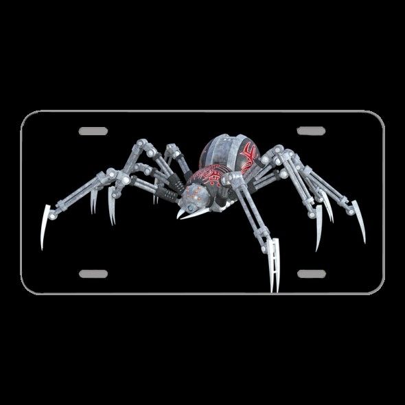 License Plate Novelty Car Front Spider Arachnid Animal Robot