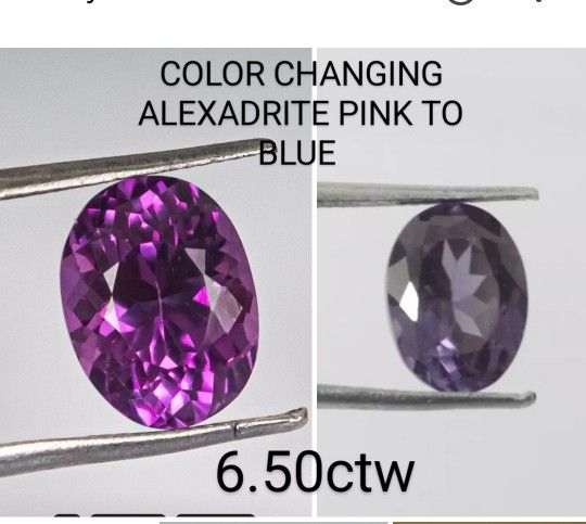 6.50ctw Alexandrite Color Changing Loose Gemstone Oval Cut