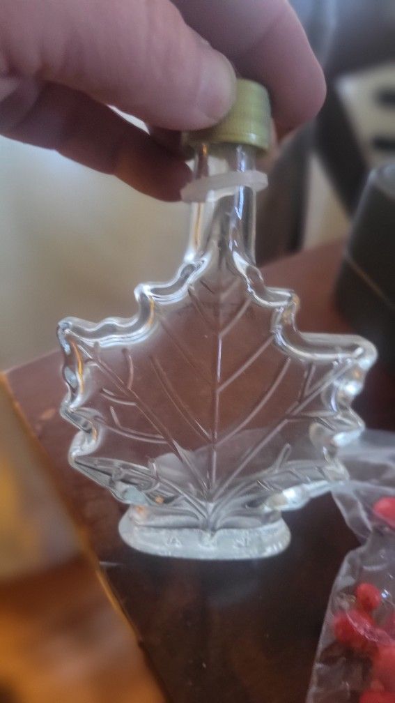 Leaf Shaped Glass Jar