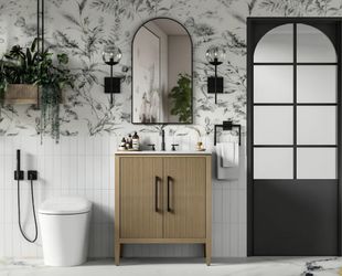 Elegant Lighting Blakely 30" Free Standing Single Basin Vanity Set with Cabinet and Engineered Stone Vanity Top