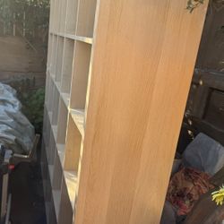 Large wooden cubby shelf