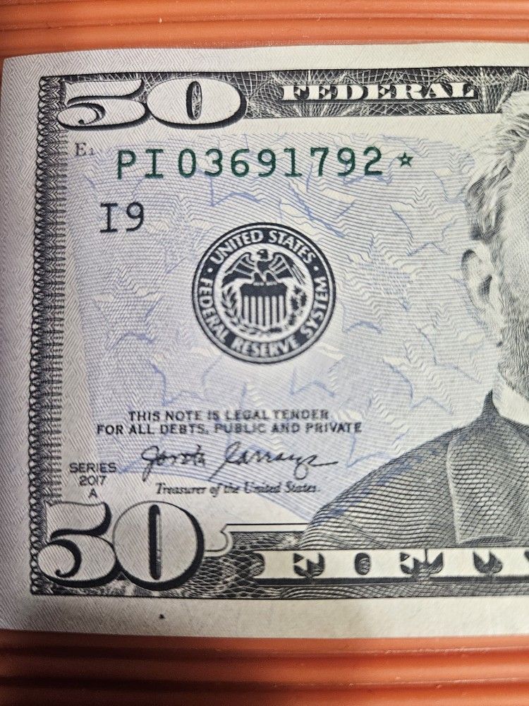 2017A $50 Dollar Bill Star Note ( Pickup Only )