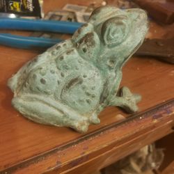 RARE Antique Copper Frog Collectible 5"