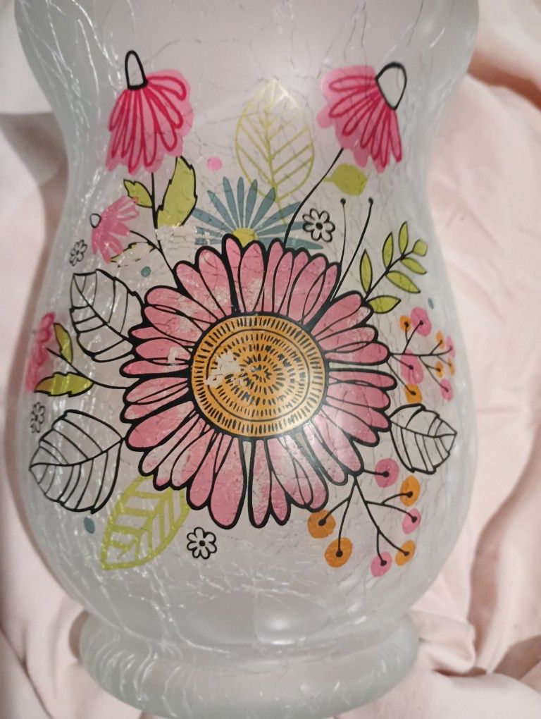 Hurricane Hand Painted Crackle Vase