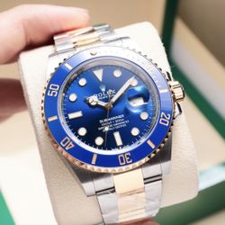 Stickered Rolex 126613LB Submariner Blusey 41mm 18k YG (FULL SET)