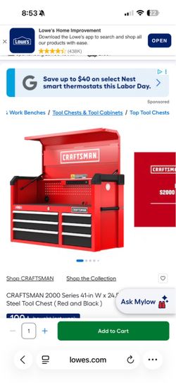 Title: CRAFTSMAN 2000 Series Tool Chest & Rolling Workbench