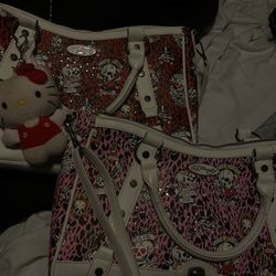 Red ed hardy purse