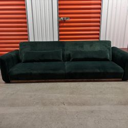 Velvet Green Sofa Futon - Free Delivery and Setup