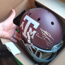 Texas A&M Autographed Helmet 