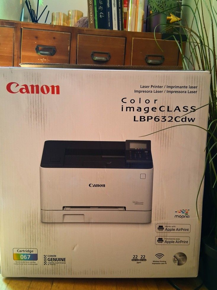 Canon Laser Printer WITH TONER CARTRIDGES Color Toner Image Class Mopria Apple Print Wireless Business Printer LBP632Cdw NEW IN SEALED BOX