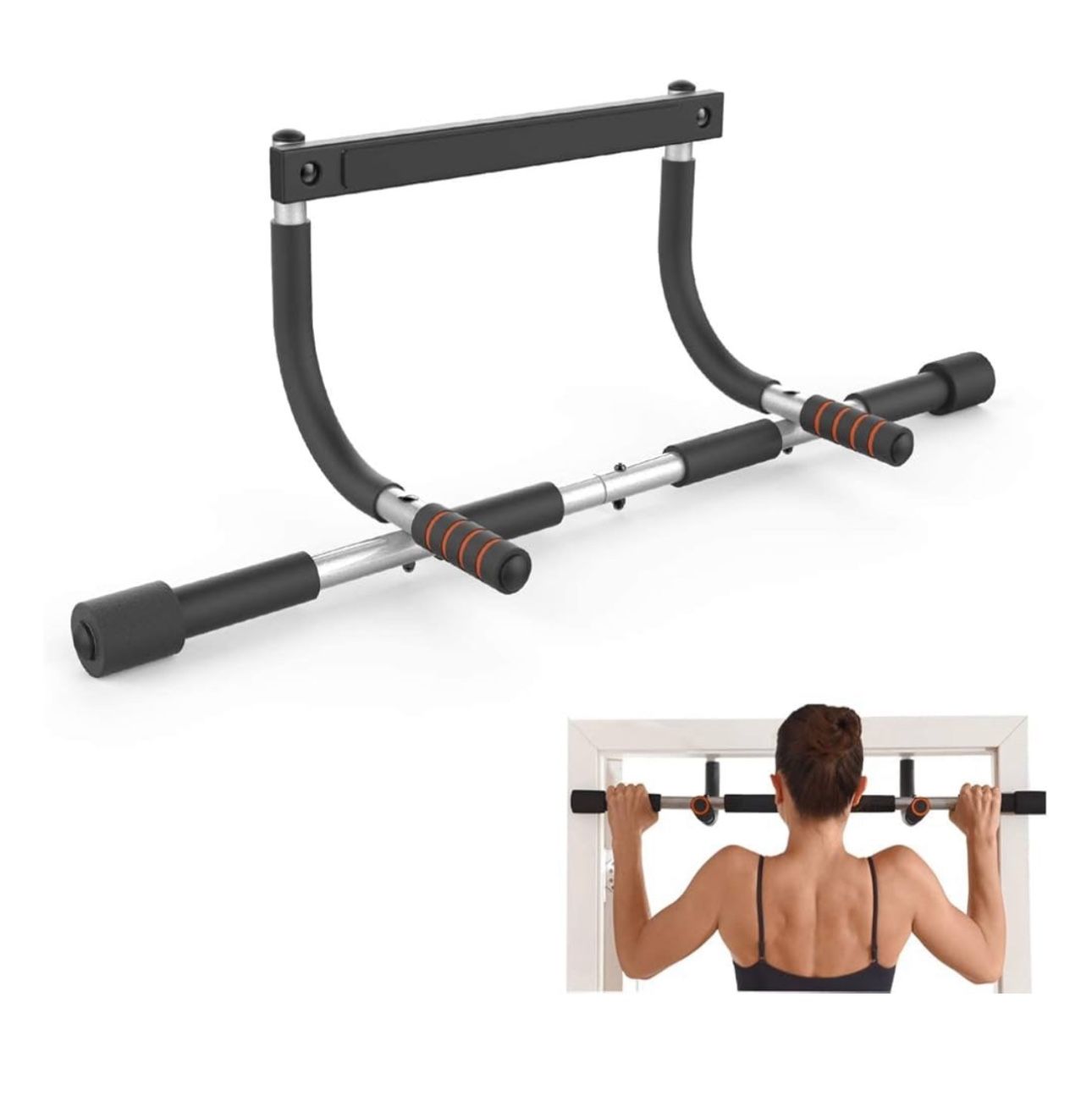 Pull up Bar for Doorway, Portable Pullup Chin up Bar Home, No Screws Multifunctional Dip bar Fitness, Door Exercise Equipment Body Gym System Trainer