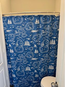 Ocean fabric shower curtain