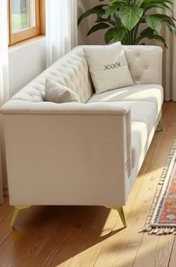 Modern 2 White Sofa Used