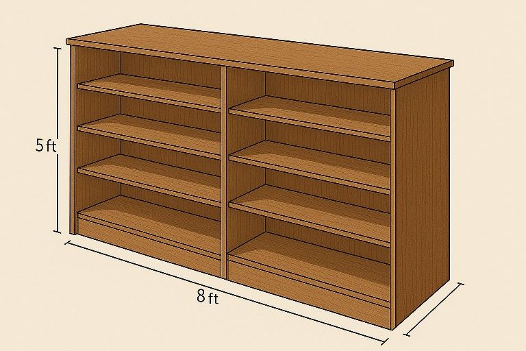 Double Sided Library Solid Oak Book Shelves