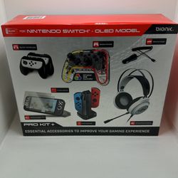 Gamers Kit for Nintendo Switch OLED: Wired Gaming Headset with 50mm Drivers, (2)Screen Protectors, Ergonomic Grip, Switch OLED Travel Case, Joy-Con Gr