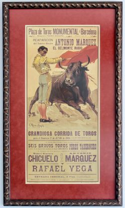 Framed Bullfight Poster