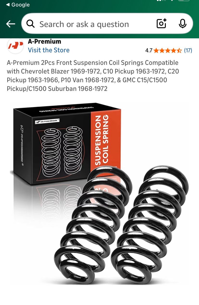 Coil Springs Front Chevy