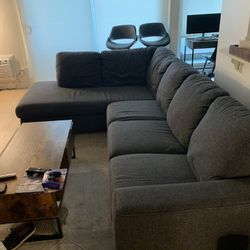 Dark Grey Section Couch Excellent Condition