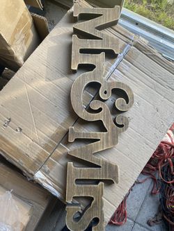 Mr And Mrs Wood Sign