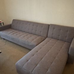 Grey 2 Piece Couch/Futon