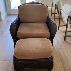 Rattan Lounge Chair And Ottoman