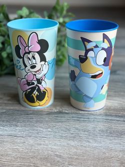 Minnie Mouse and Bluey Plastic Cups - Set of 2