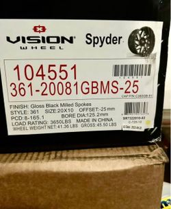 VISION Spyder Rim and Tires used