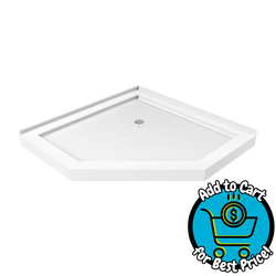 DreamLine SlimLine 42" Corner White Double Threshold Neo-angle Corner Shower Pan Base